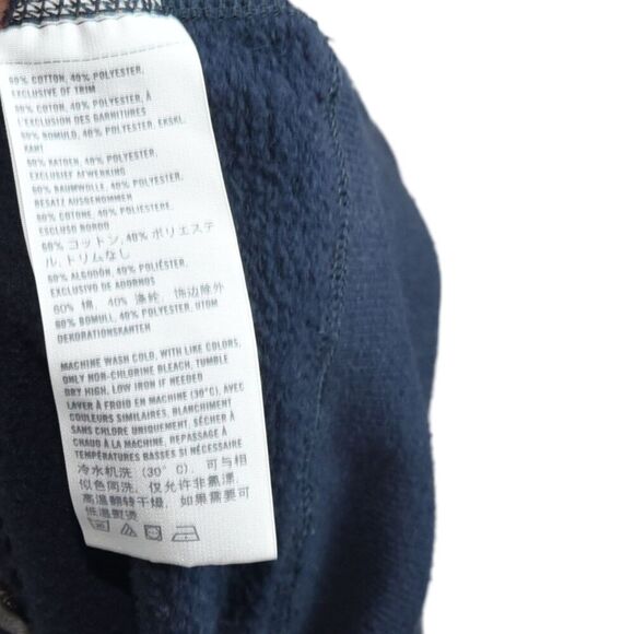 Abercombie Hoodie L Navy Full Zip Hooded Grunge Sweatshirt Vtg Y2K Skater Moto - Picture 6 of 6